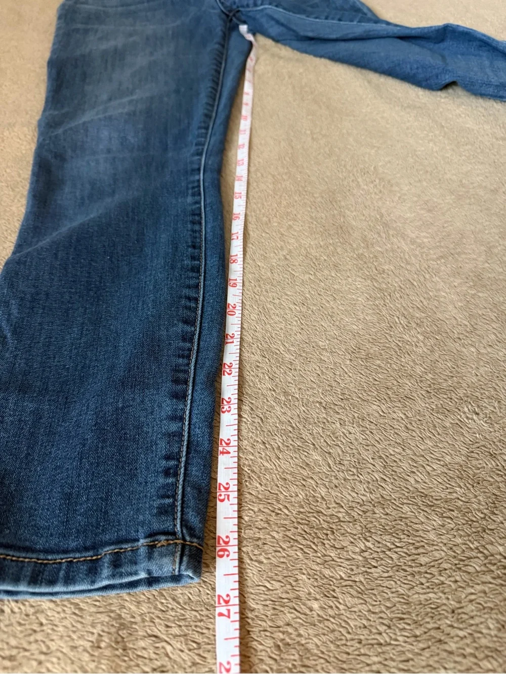 Guess High-Rise Straight-Leg Jeans in Medium Blue Wash